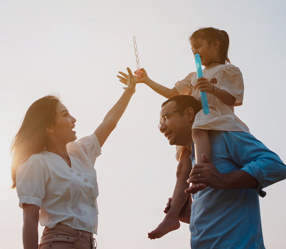 family playing